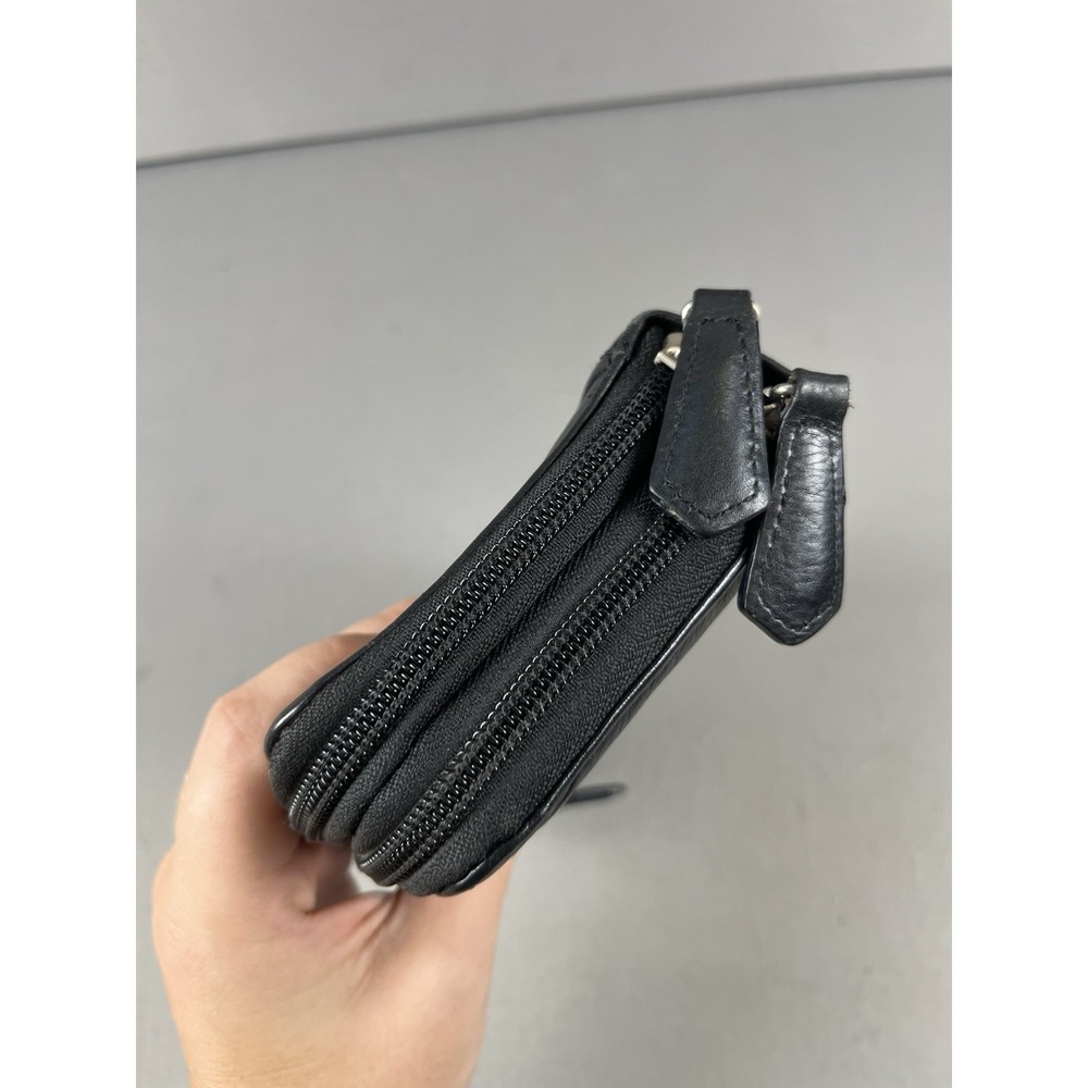 Perlina New York Black Soft Leather Zipper Wallet Clutch NWOT - Picture 6 of 16